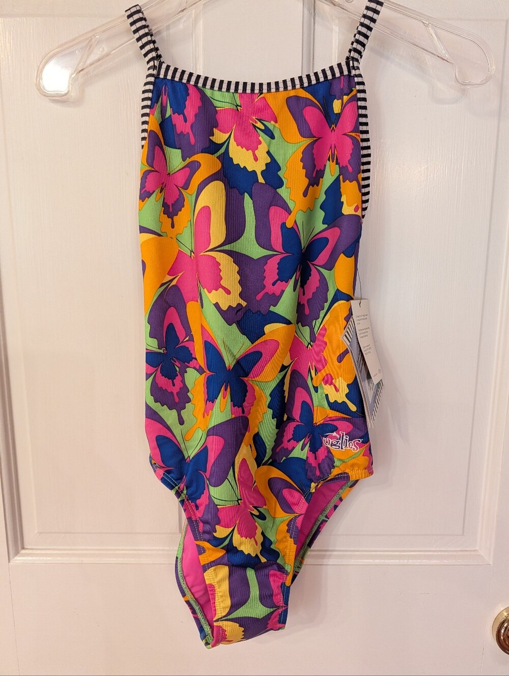 NWT Girls Dolfin Uglies Butterfly Print One-Piece Practicesuit Swimsuit Sz 16